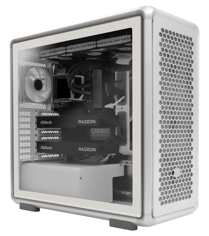 ASRock AI Workstation tower with dual Radeon GPUs