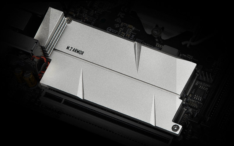 M.2 x 2 ( 2280+Coverage PCIe Gen3 x4 & SATA3 )